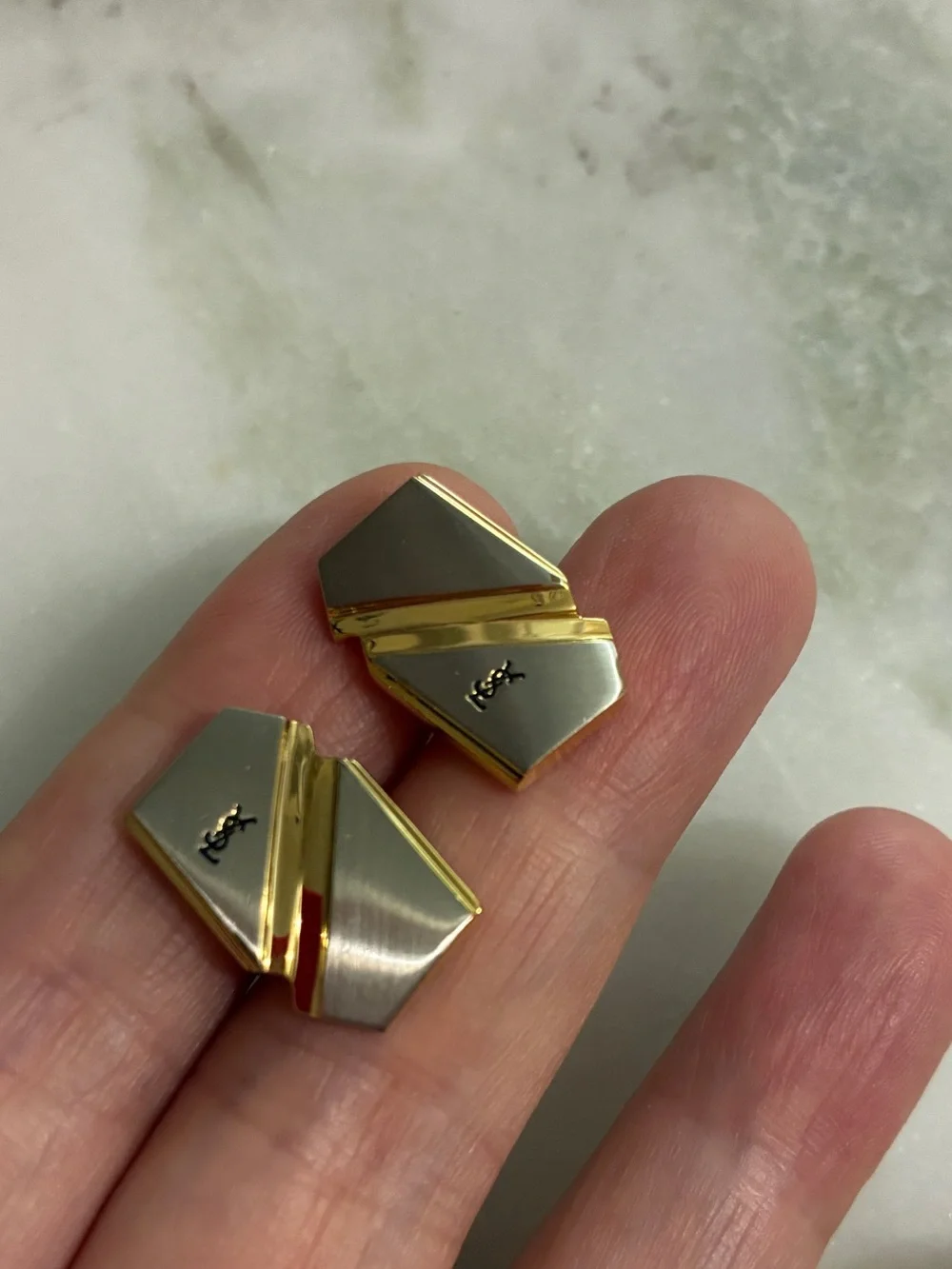 YSL Vintage Cuff Links & Tie Clip Set